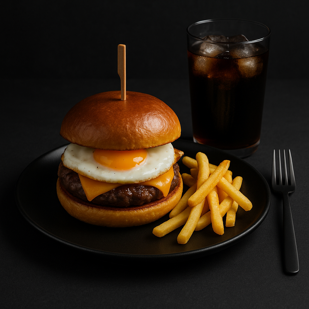 Hamburguesa artesanal con ingredientes frescos